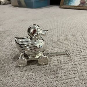 Reed and Barton silver duck bank